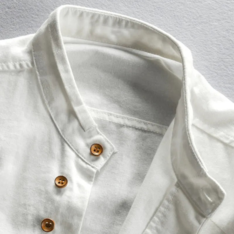 Men’s Katana Japan Style Shirt – Stand Collar Button-Up Long Sleeve Top