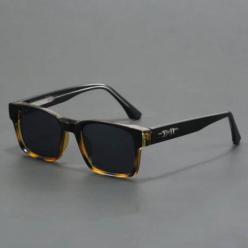 Men’s Square Frame Sunglasses – Classic Tinted Lenses with Free Case