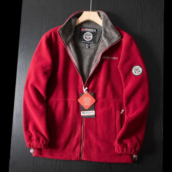 Double-Layer Fleece Hooded Jacket – Warm Zip-Up Outdoor Winter Coat