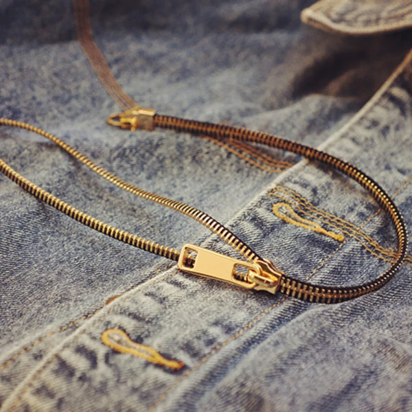 Zip Necklace – Minimalist Zipper Chain Jewelry for Modern Everyday Style