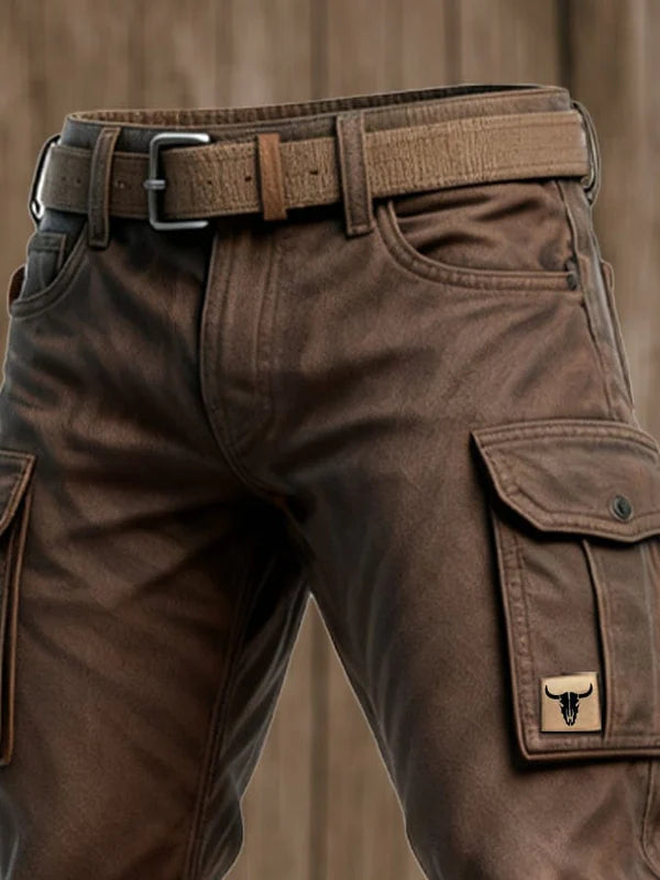 Warm Lined Utility Trousers – Fleece Insulated Winter Cargo Pants for Men