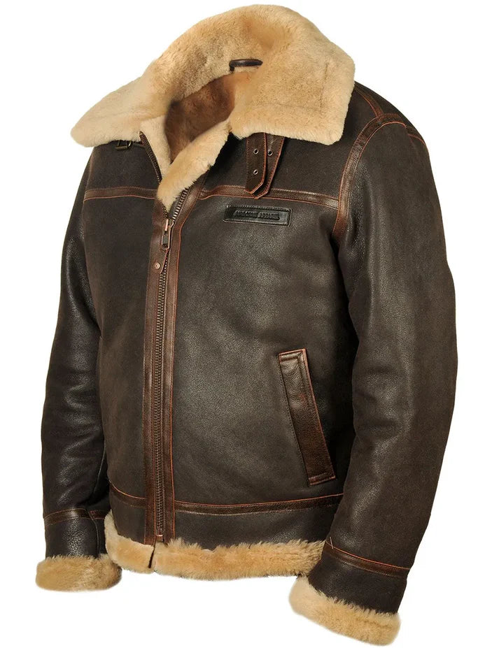 Classic Bomber Jacket – Suede-Style Zip-Up Men’s Outerwear for Warmth