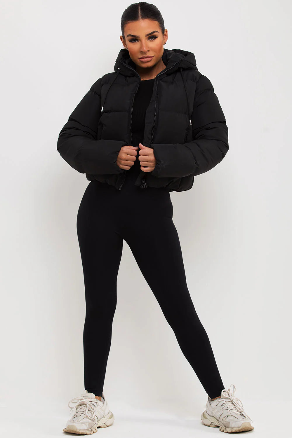 Hooded Puffer Jacket – Short Black Winter Jacket with Insulated Comfort