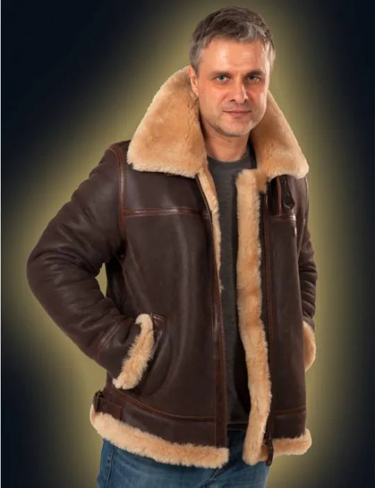 Classic Bomber Jacket – Suede-Style Zip-Up Men’s Outerwear for Warmth