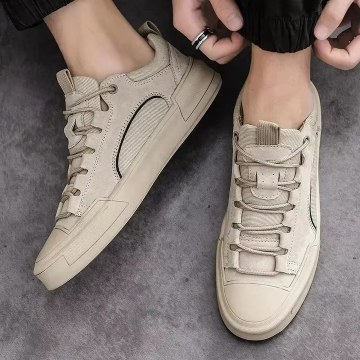 Urban Leather Sneakers – Low-Top Casual Streetwear Shoes