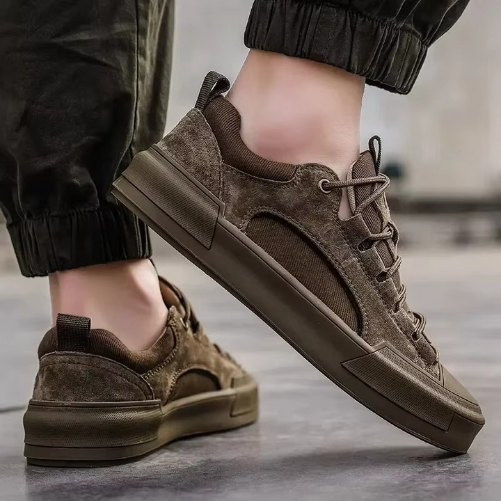 Urban Leather Sneakers – Low-Top Casual Streetwear Shoes