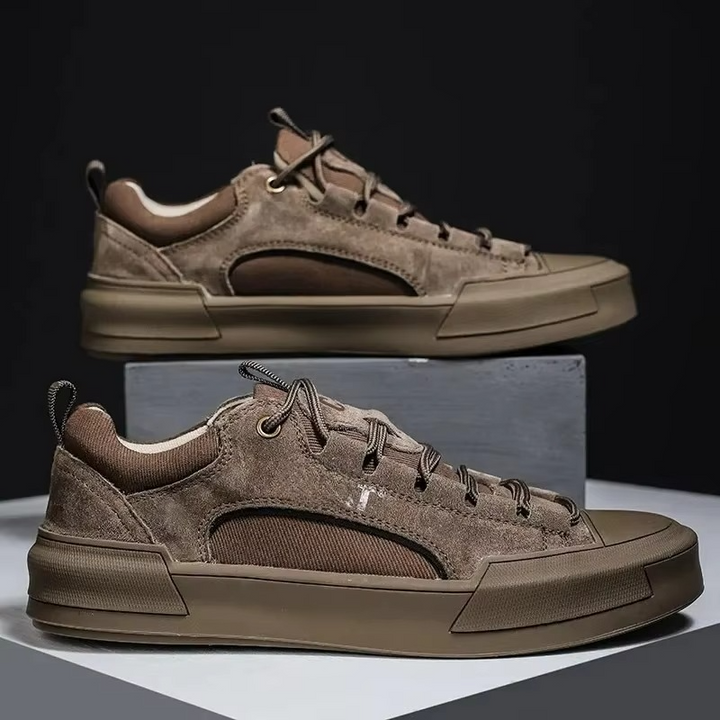 Urban Leather Sneakers – Low-Top Casual Streetwear Shoes