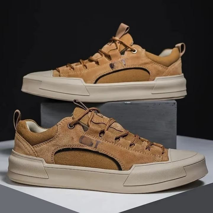 Urban Leather Sneakers – Low-Top Casual Streetwear Shoes