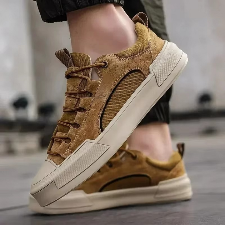 Urban Leather Sneakers – Low-Top Casual Streetwear Shoes