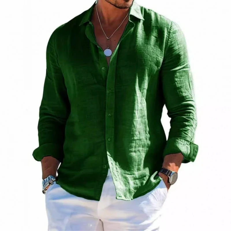 Linen Button-Up Shirt – Lightweight Casual Summer Fit