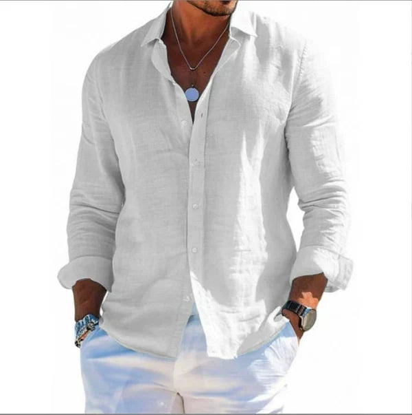 Linen Button-Up Shirt – Lightweight Casual Summer Fit