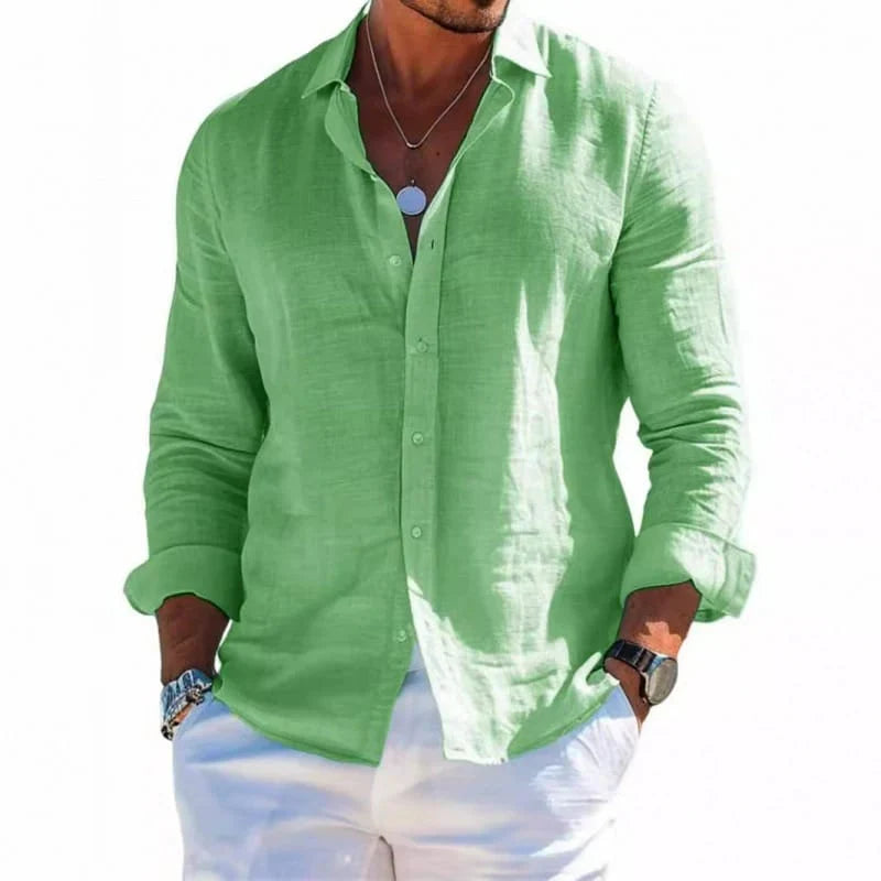 Linen Button-Up Shirt – Lightweight Casual Summer Fit