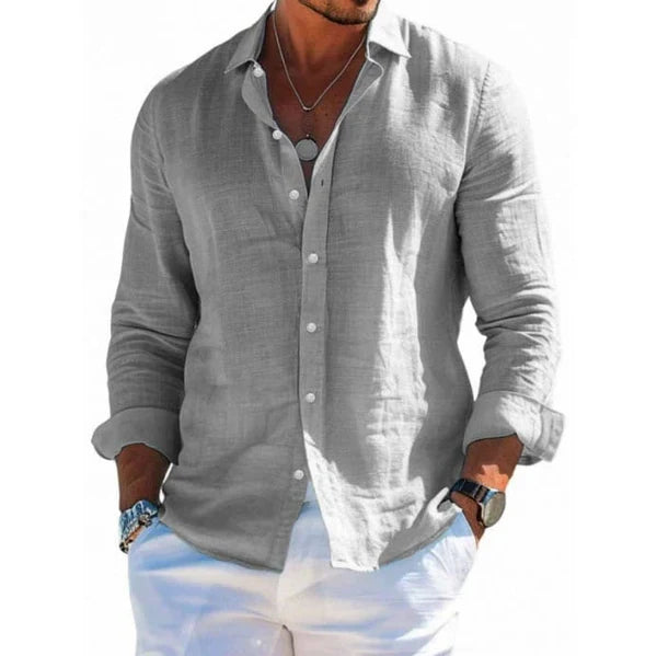 Linen Button-Up Shirt – Lightweight Casual Summer Fit