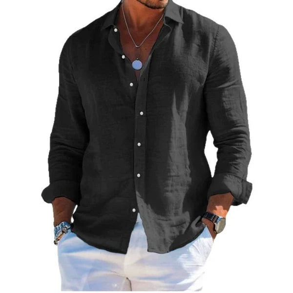 Linen Button-Up Shirt – Lightweight Casual Summer Fit