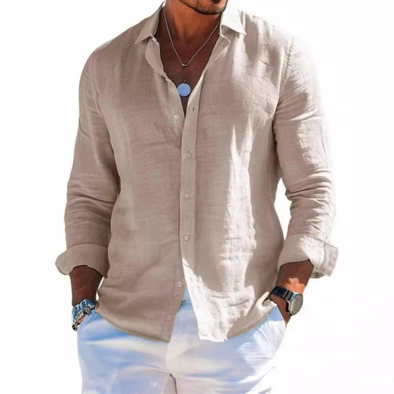 Linen Button-Up Shirt – Lightweight Casual Summer Fit