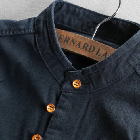 Men’s Katana Japan Style Shirt – Stand Collar Button-Up Long Sleeve Top