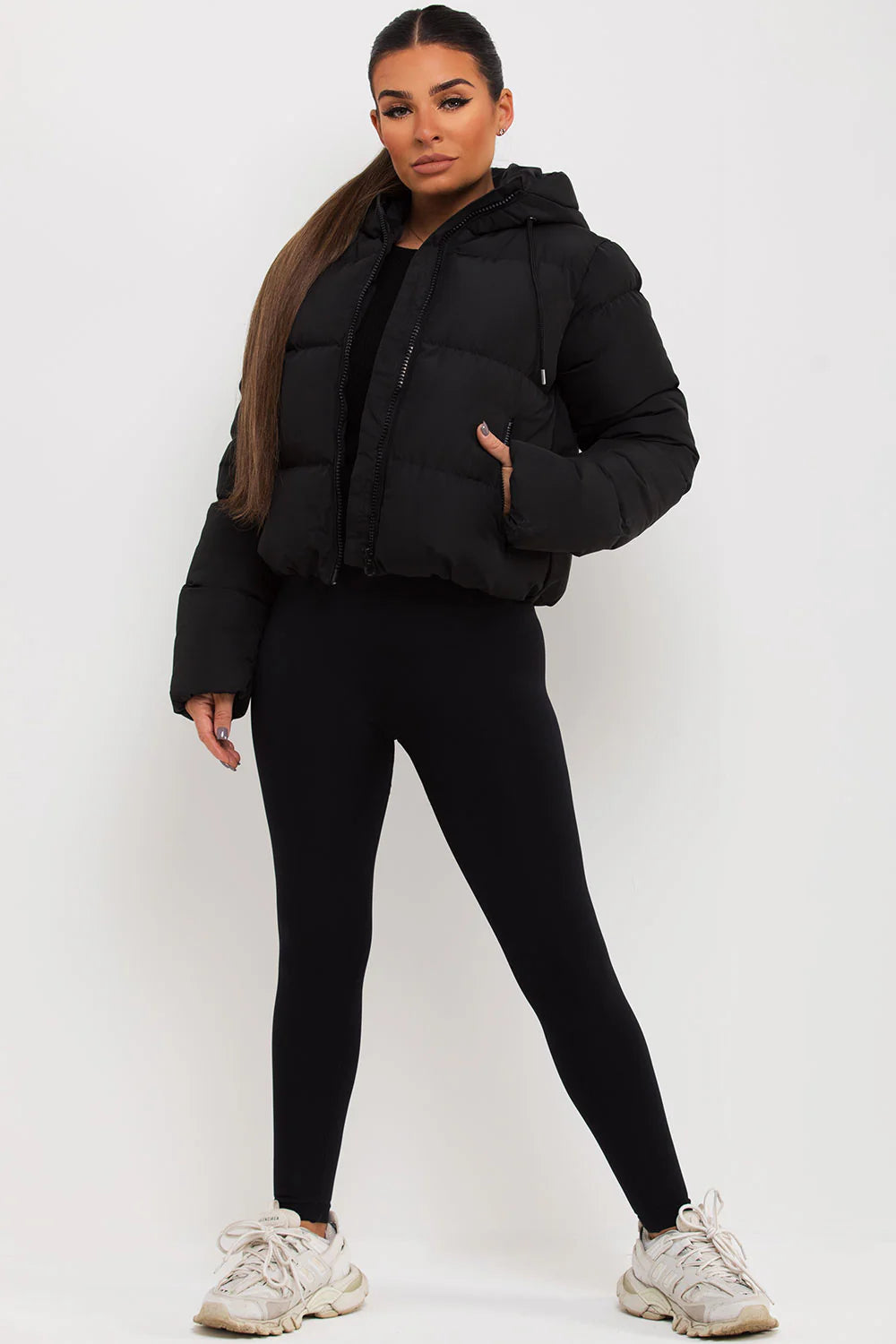 Hooded Puffer Jacket – Short Black Winter Jacket with Insulated Comfort