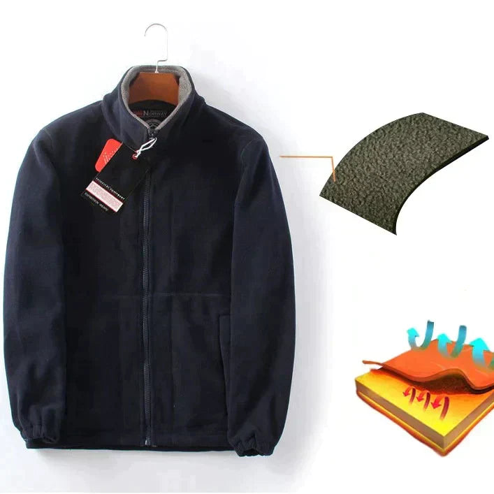 Double-Layer Fleece Hooded Jacket – Warm Zip-Up Outdoor Winter Coat