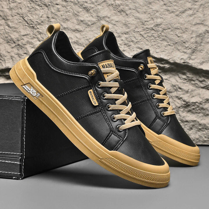 Classic Low-Top Sneaker – Clean Leather-Look Casual Shoes for Everyday Wear