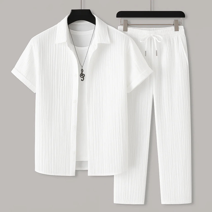 Linen Set – Relaxed Fit Short Sleeve Lounge Outfit