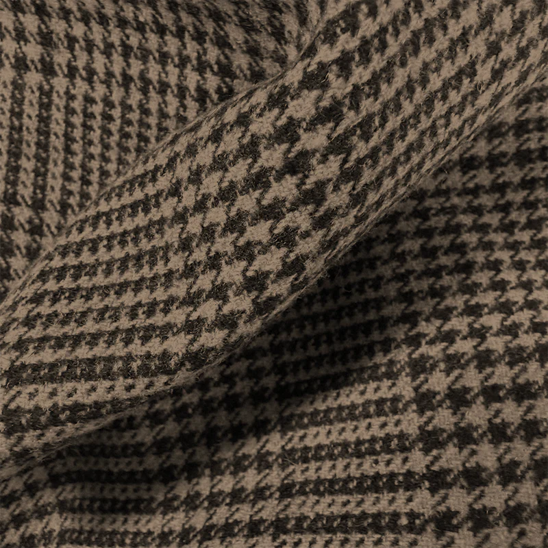 Men’s Tweed Plaid Jacket – Retro Stand Collar Button-Up Blazer Style