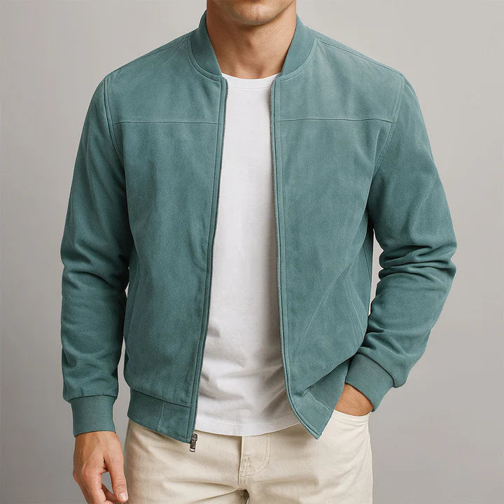 Suede-Look Jacket – Classic Zip-Up Bomber Style