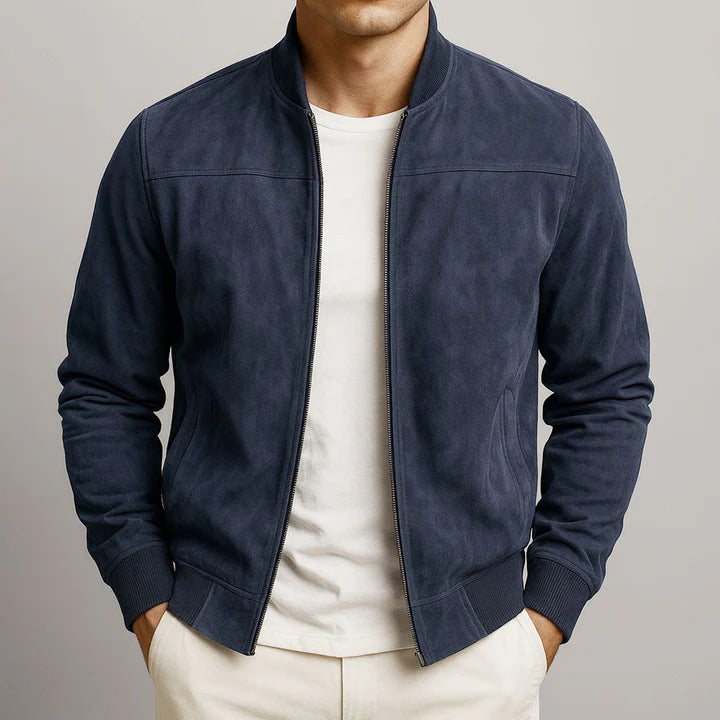 Suede-Look Jacket – Classic Zip-Up Bomber Style