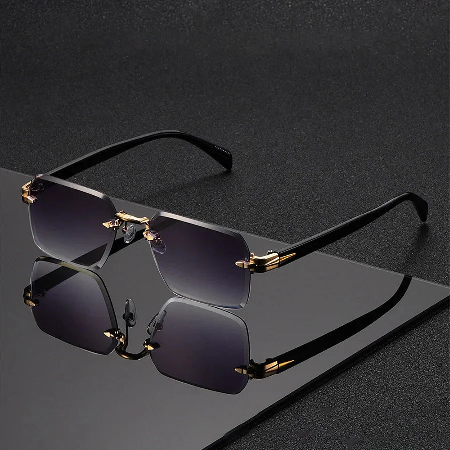 Rimless Shades – Lightweight Square Sunglasses