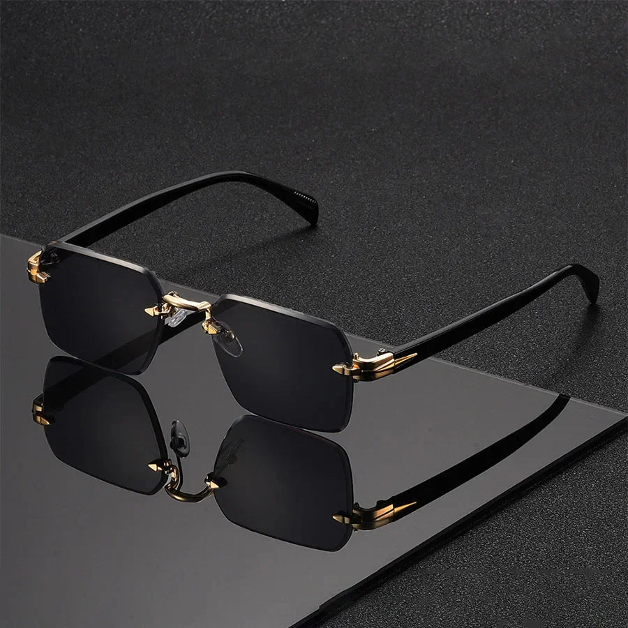 Rimless Shades – Lightweight Square Sunglasses
