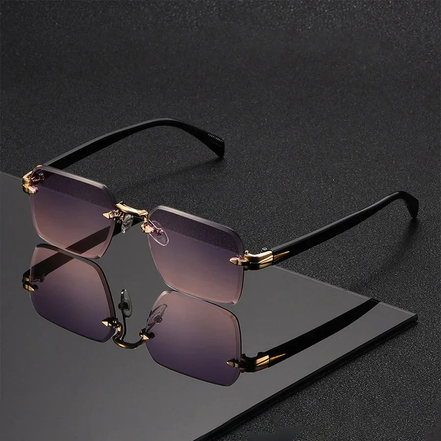 Rimless Shades – Lightweight Square Sunglasses