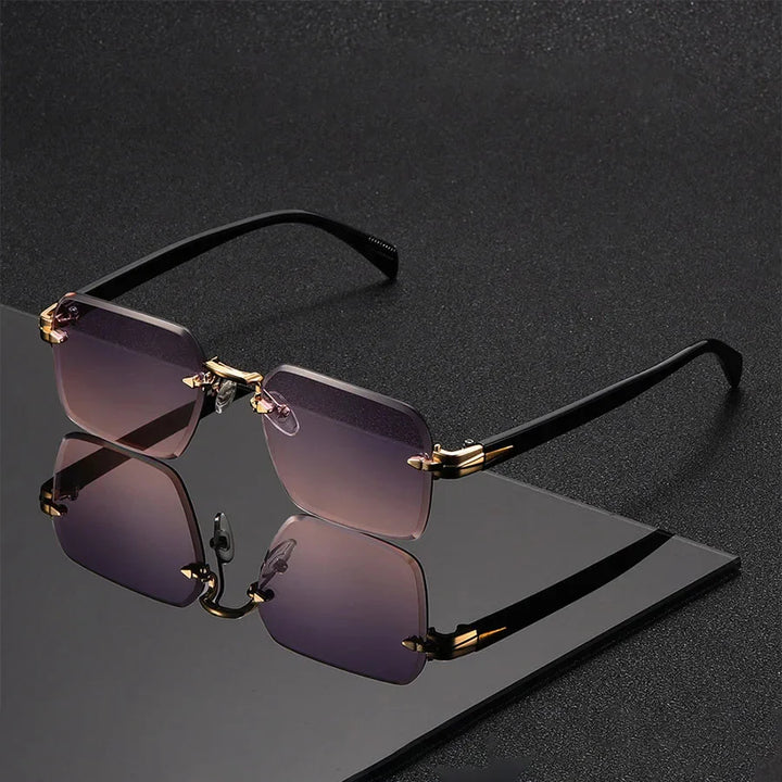 Rimless Shades – Lightweight Square Sunglasses