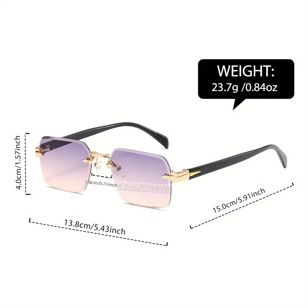 Rimless Shades – Lightweight Square Sunglasses